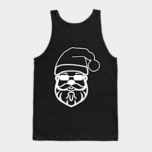 Christmas Silhouette Cartoon Santa Claus White Tank Top